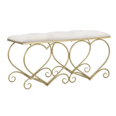 Ławka HEART CREMA 105 37,5 51,5 cm